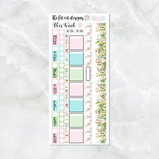 Watercolor Easter Bunny Spring Planner Stickers for the Hobonichi Weeks