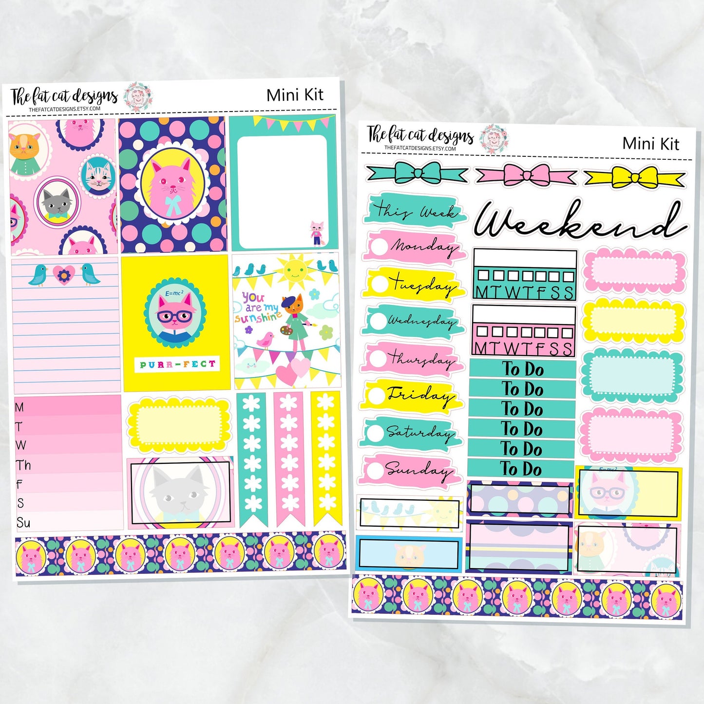 Happy Cats Mini Planner Sticker Kit for the Printpression B6 Travelers Notebooks