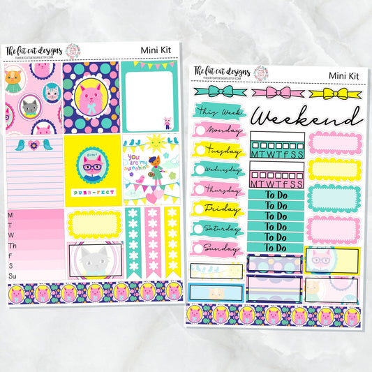 Happy Cats Mini Planner Sticker Kit for the Printpression B6  Travelers Notebooks