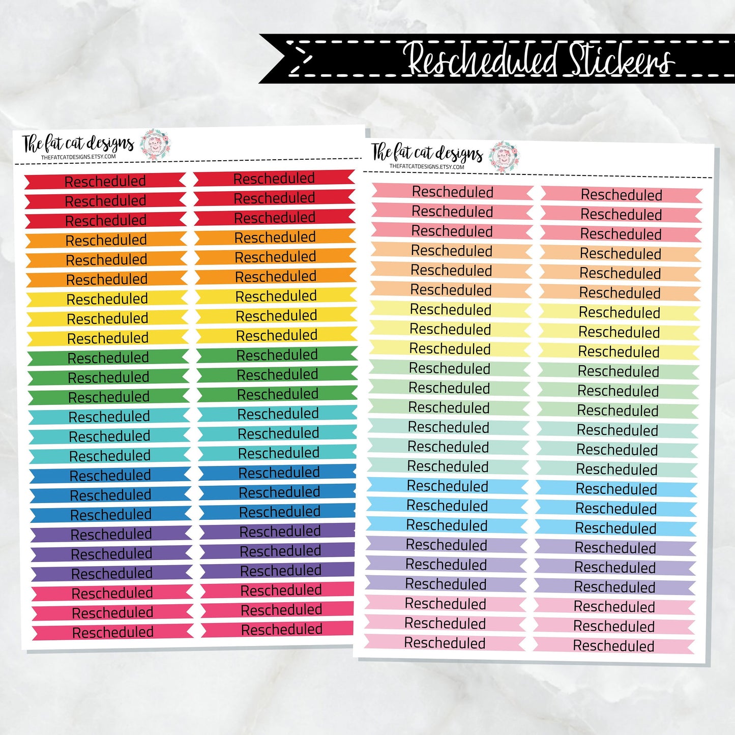 Rescheduled Planner Stickers for Happy Planner Printpression Plum Paper Hobonichi Bullet Journal Travelers Notebook