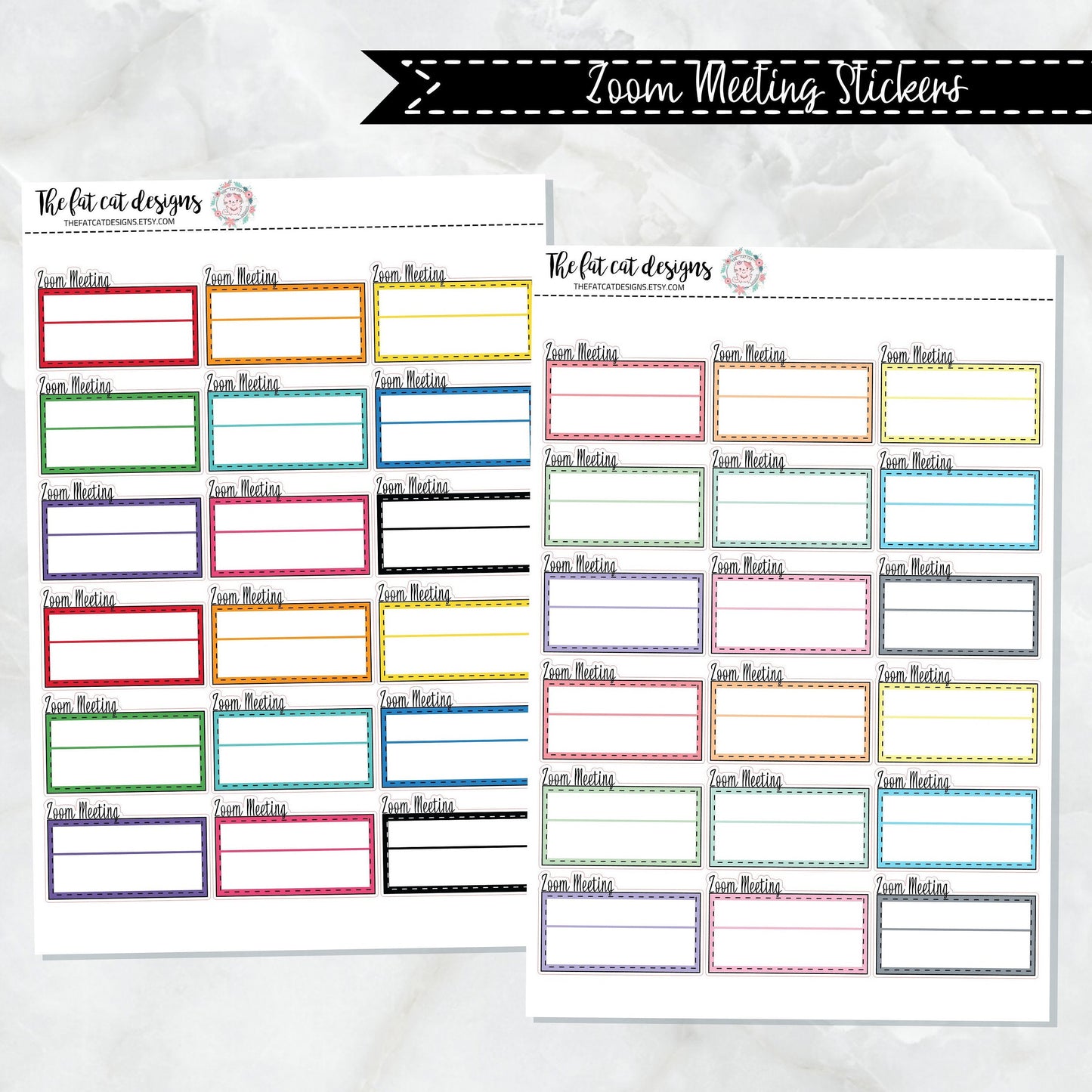 Zoom Meeting Planner Stickers for Happy Planner Printpression Plum Paper Hobonichi Bullet Journal Travelers Notebook