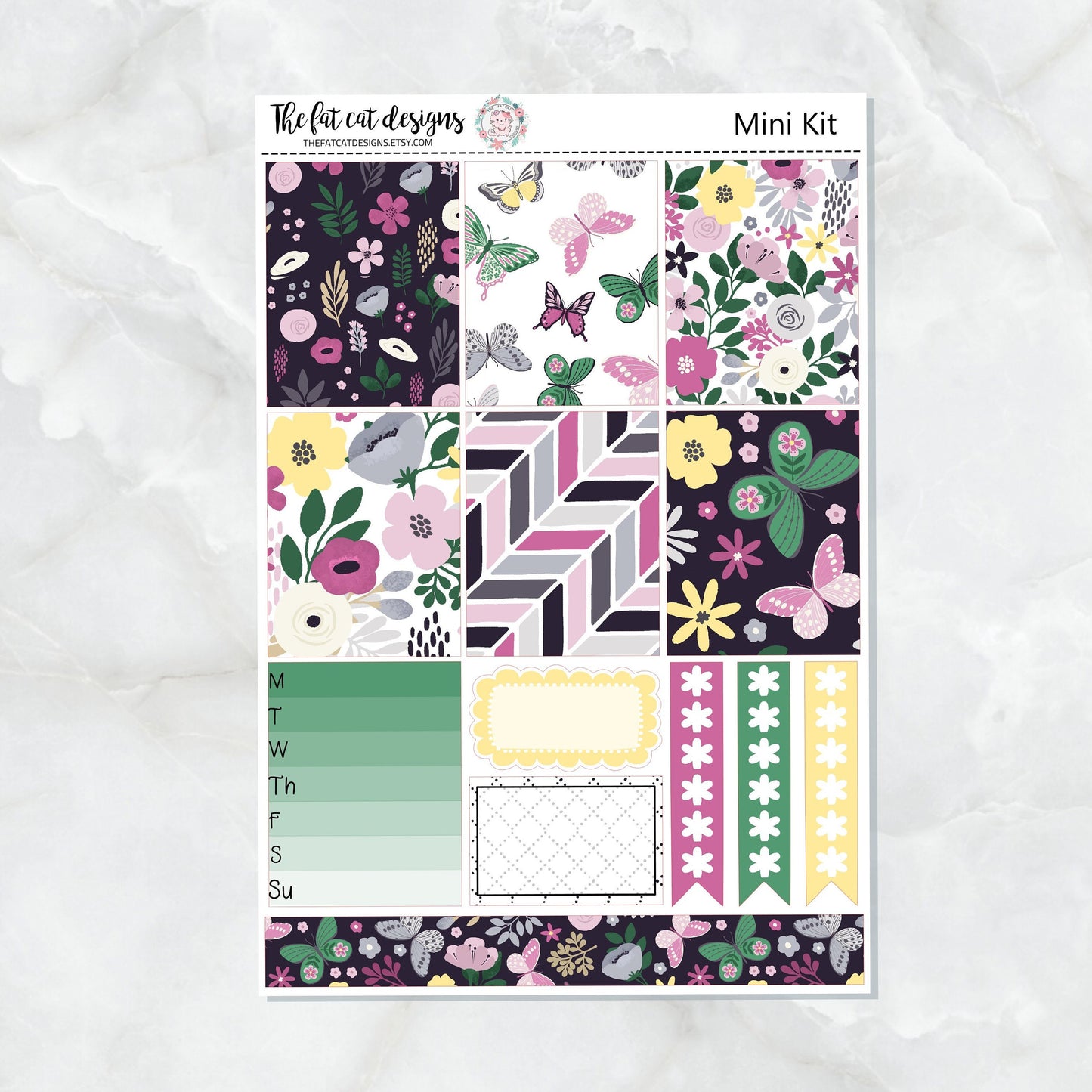 Butterfly Garden Mini Planner Sticker Kit for the Printpression B6 Travelers Notebooks