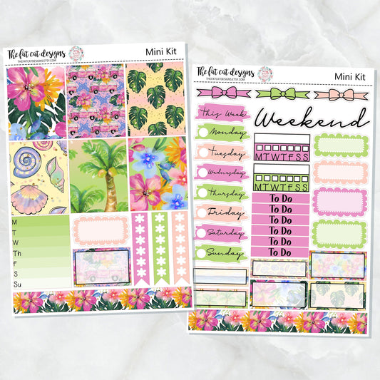 Paradise Beach Mini Planner Sticker Weekly Kit for the Printpression B6  Travelers Notebooks
