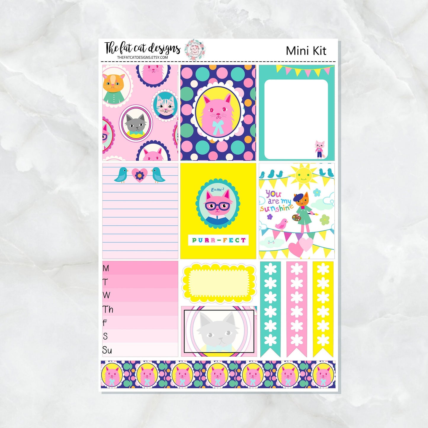 Happy Cats Mini Planner Sticker Kit for the Printpression B6 Travelers Notebooks