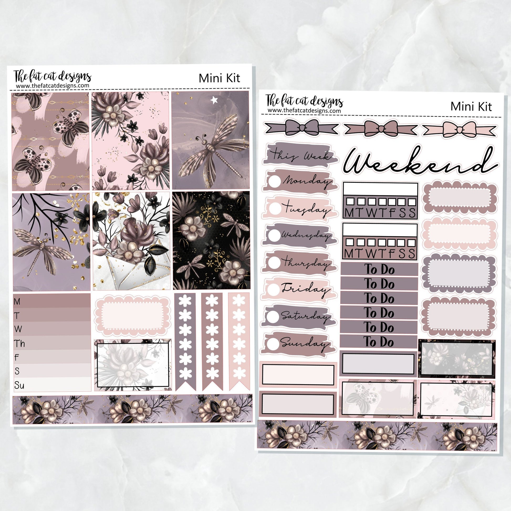 Midnight Garden Mini Planner Sticker Kit for the Printpression B6 Erin Condren Travelers Notebooks