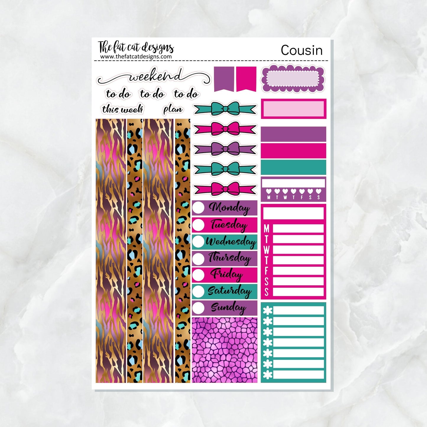 Wild Things Weekly Planner Sticker Kit for the Hobonichi Cousin