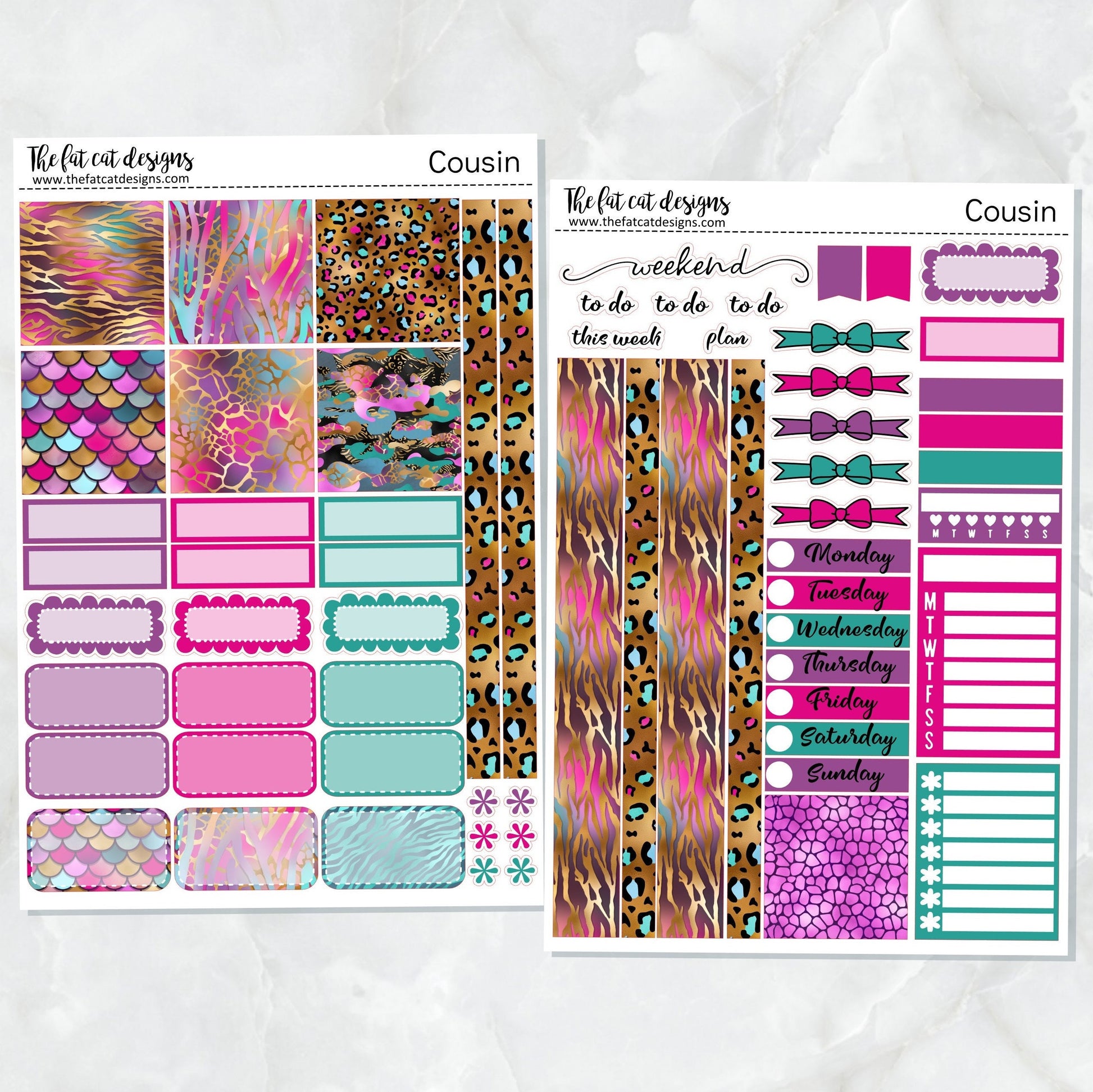 Wild Things Weekly Planner Sticker Kit for the Hobonichi Cousin