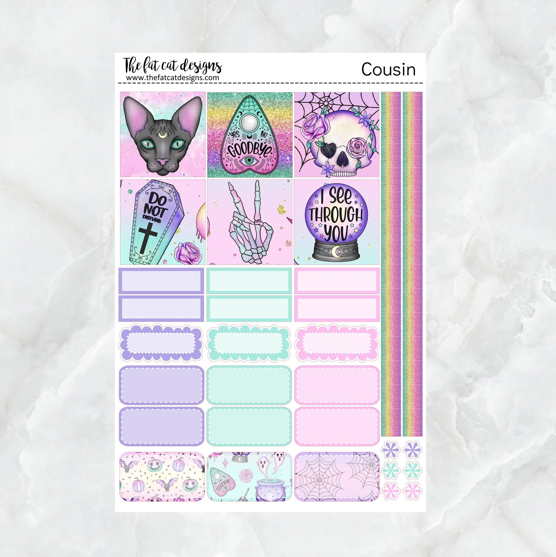 Spooky Pastel Halloween Weekly Planner Sticker Kit for the Hobonichi Cousin