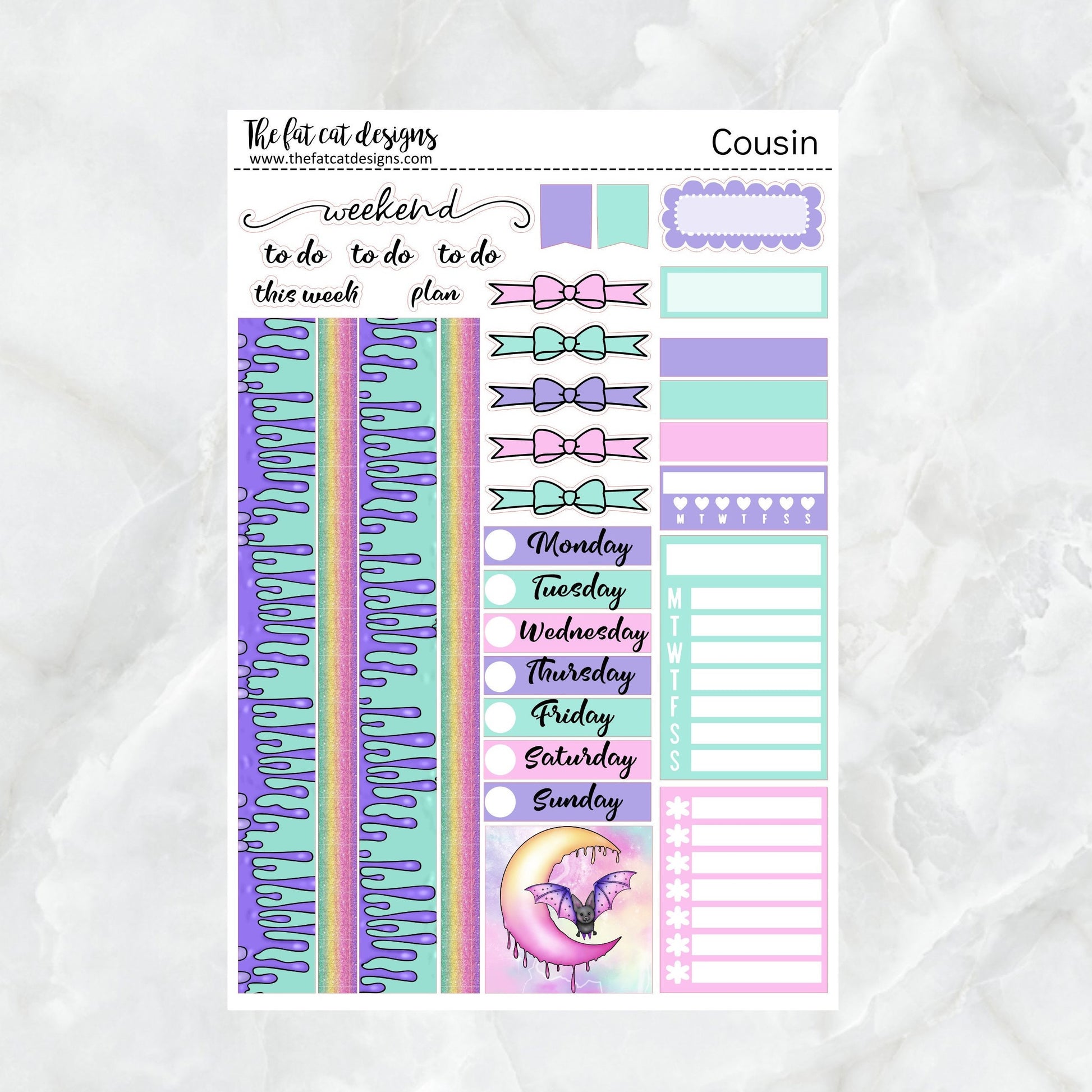 Spooky Pastel Halloween Weekly Planner Sticker Kit for the Hobonichi Cousin