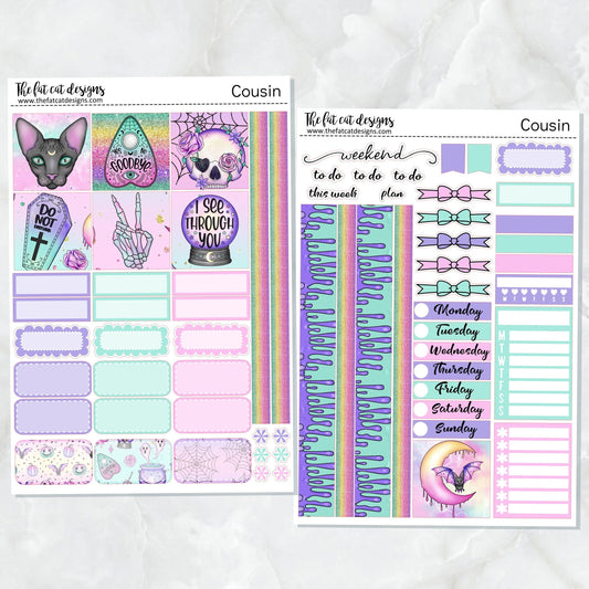 Spooky Pastel Halloween Weekly Planner Sticker Kit for the Hobonichi Cousin