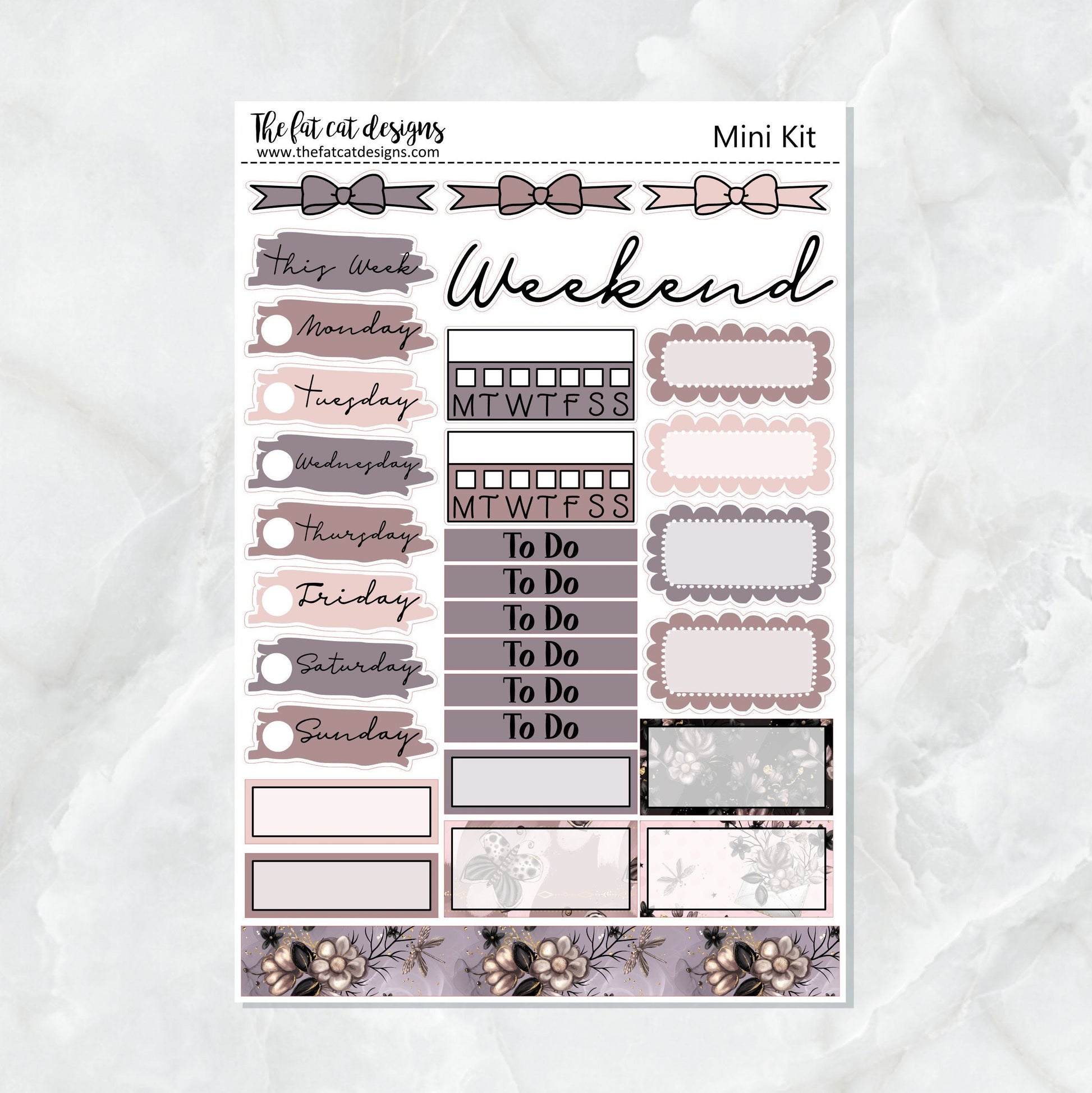 Midnight Garden Mini Planner Sticker Kit for the Printpression B6 Erin Condren Travelers Notebooks