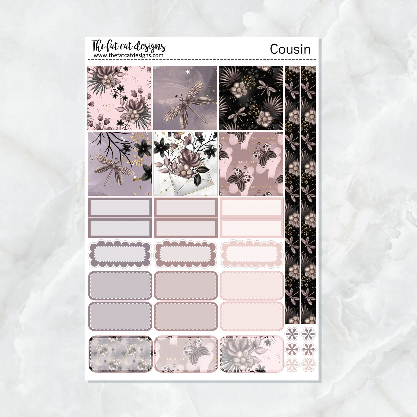 Midnight Garden Weekly Planner Sticker Kit for the Hobonichi Cousin