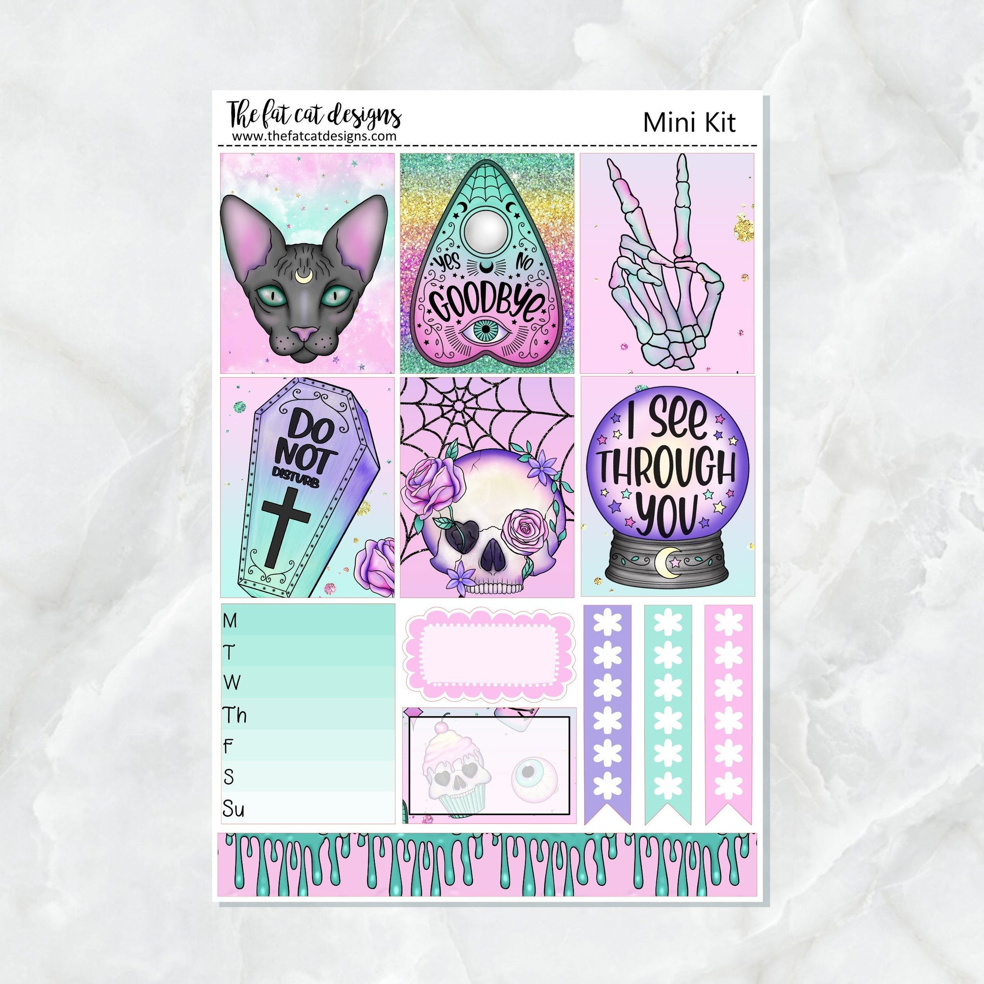 Spooky Pastel Halloween Mini Planner Sticker Kit for the Printpression B6 Erin Condren Travelers Notebooks