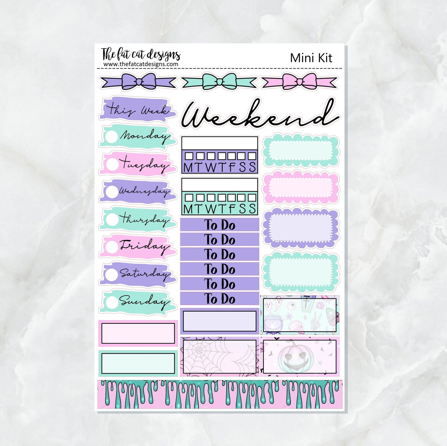 Spooky Pastel Halloween Mini Planner Sticker Kit for the Printpression B6 Erin Condren Travelers Notebooks
