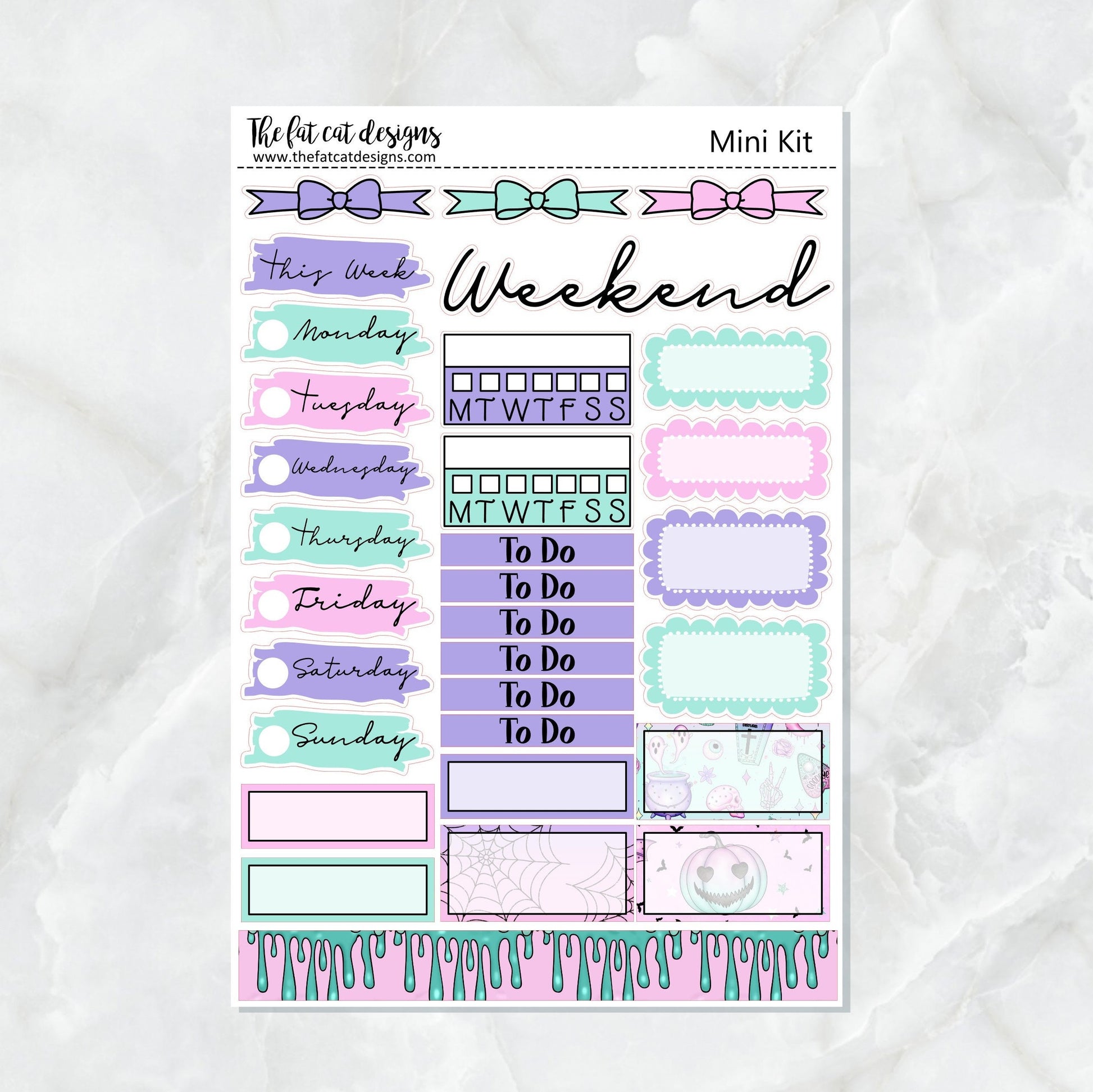 Spooky Pastel Halloween Mini Planner Sticker Kit for the Printpression B6 Erin Condren Travelers Notebooks