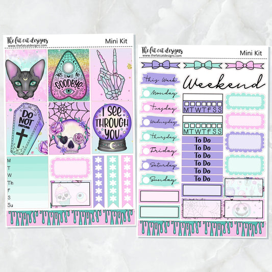 Spooky Pastel Halloween Mini Planner Sticker Kit for the Printpression B6 Erin Condren Travelers Notebooks