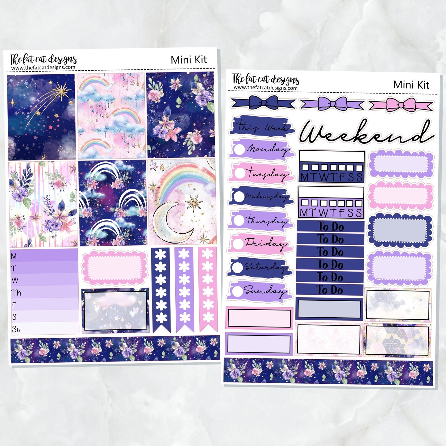 Dreamy Skies Rainbow Mini Planner Sticker Kit for the Printpression B6 Erin Condren Travelers Notebooks