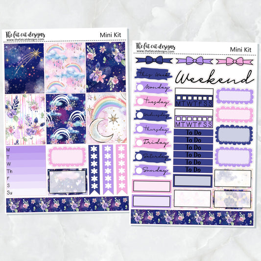 Dreamy Skies Rainbow Mini Planner Sticker Kit for the Printpression B6 Erin Condren Travelers Notebooks