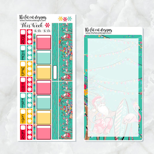 Tropical Christmas Planner Stickers for the Hobonichi Weeks