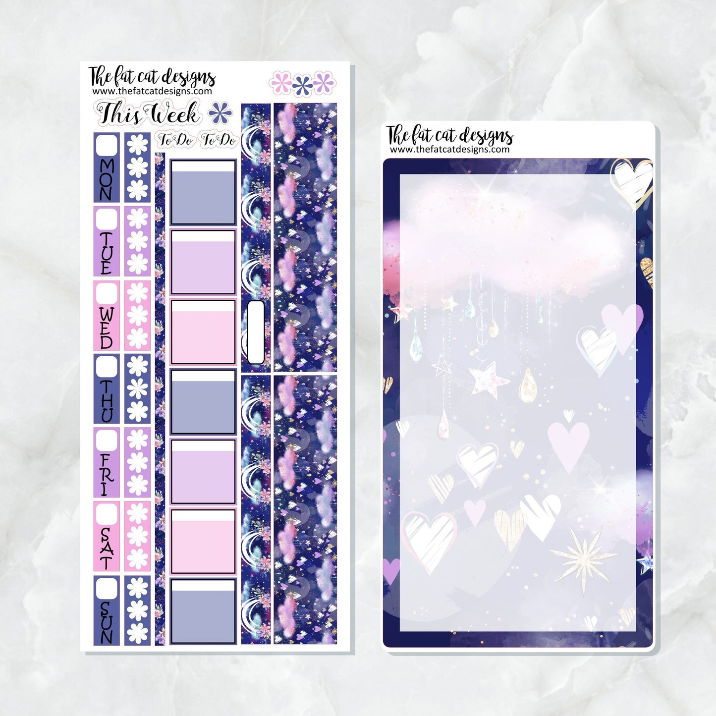 Dreamy Skies Rainbow Planner Stickers for the Hobonichi Weeks