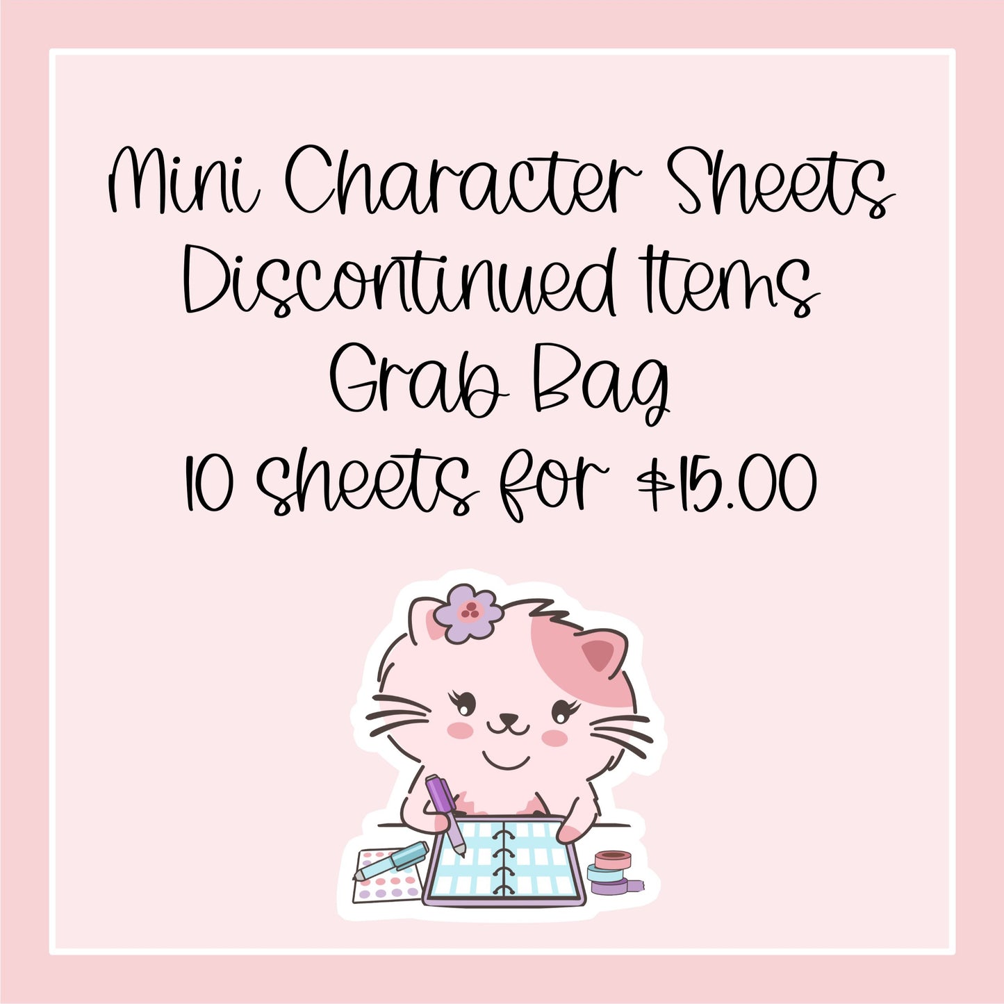 Mini Character Sheets Discontinued Items Grab Bag