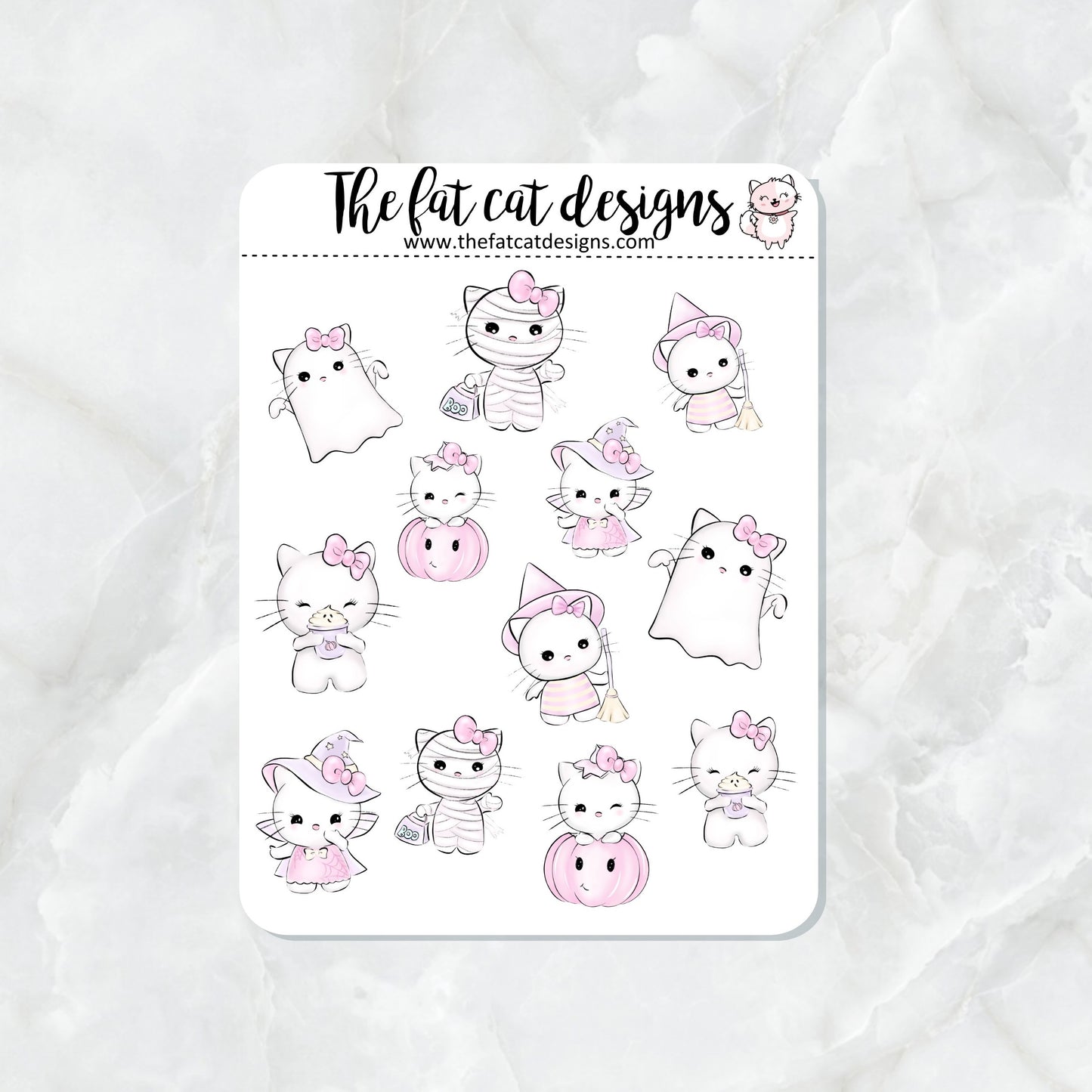 Hello Halloween Kitty Deco Planner Sticker Sheet