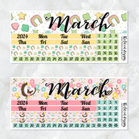 2024 Monthly Planner Stickers for the Hobonichi Cousin or A5 Day Free