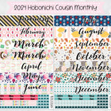 2024 Monthly Planner Stickers for the Hobonichi Cousin or A5 Day Free