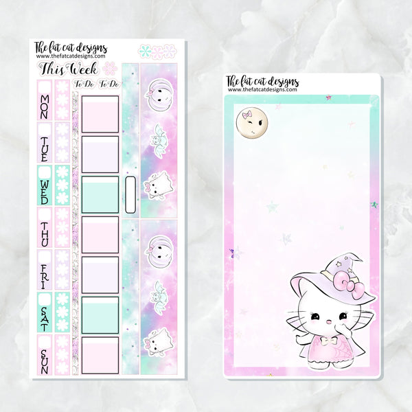 Hello Halloween Kitty Planner Stickers for the Hobonichi Weeks