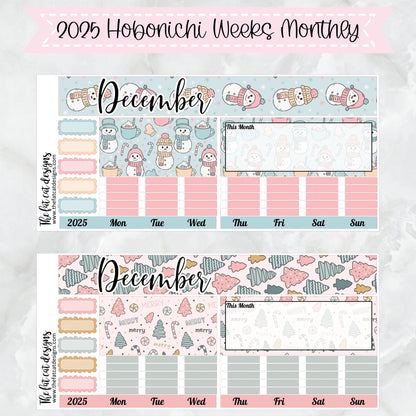 2025 Monthly Planner Stickers for the Hobonichi Weeks