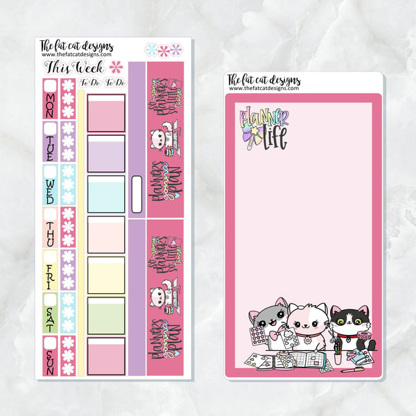 Planner Life Flora Lily and Bud Cat Planner Stickers for the Hobonichi Weeks