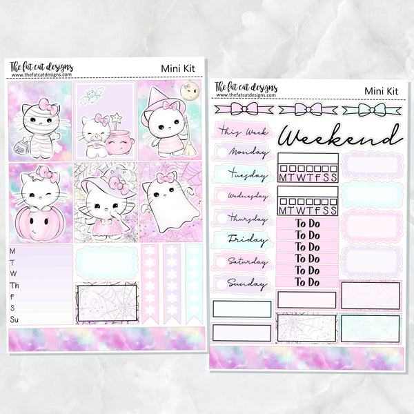 Hello Halloween Kitty Planner Sticker Kit for the Printpression B6 Erin Condren Travelers Notebooks