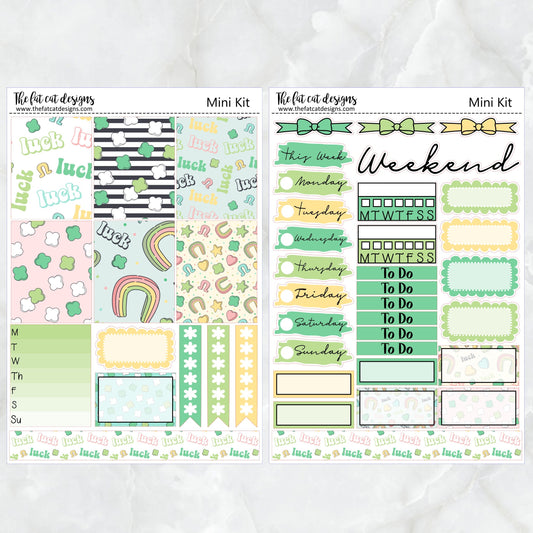 Lucky Clovers Mini Kit Planner Stickers