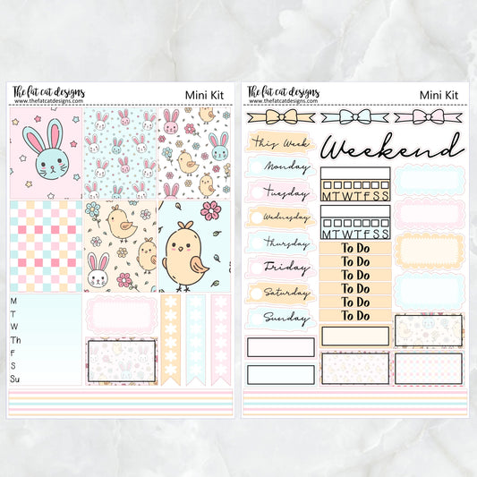 Spring Bunnies and Chicks Mini Kit Planner Stickers