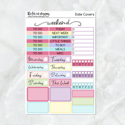 Planner Life Flora Lily and Bud Cat Stickers Standard Weekly Kit