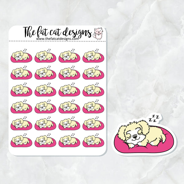 Sunny takes a nap Exclusive Dog Die Cut Sticker Sheet