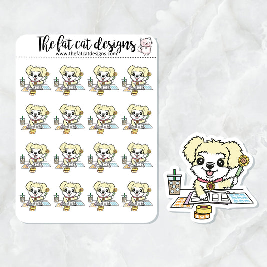 Sunny loves to Plan Exclusive Dog Die Cut Sticker Sheet