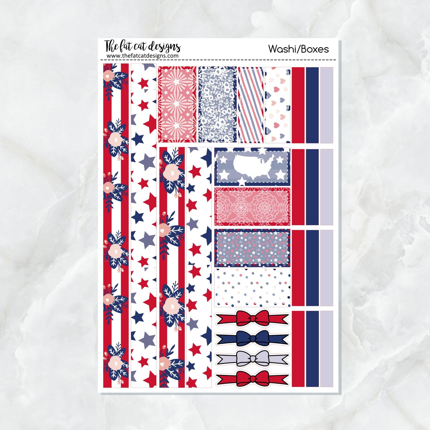 4th of July Independence Day Patriotic Planner Stickers Standard Weekly Kit