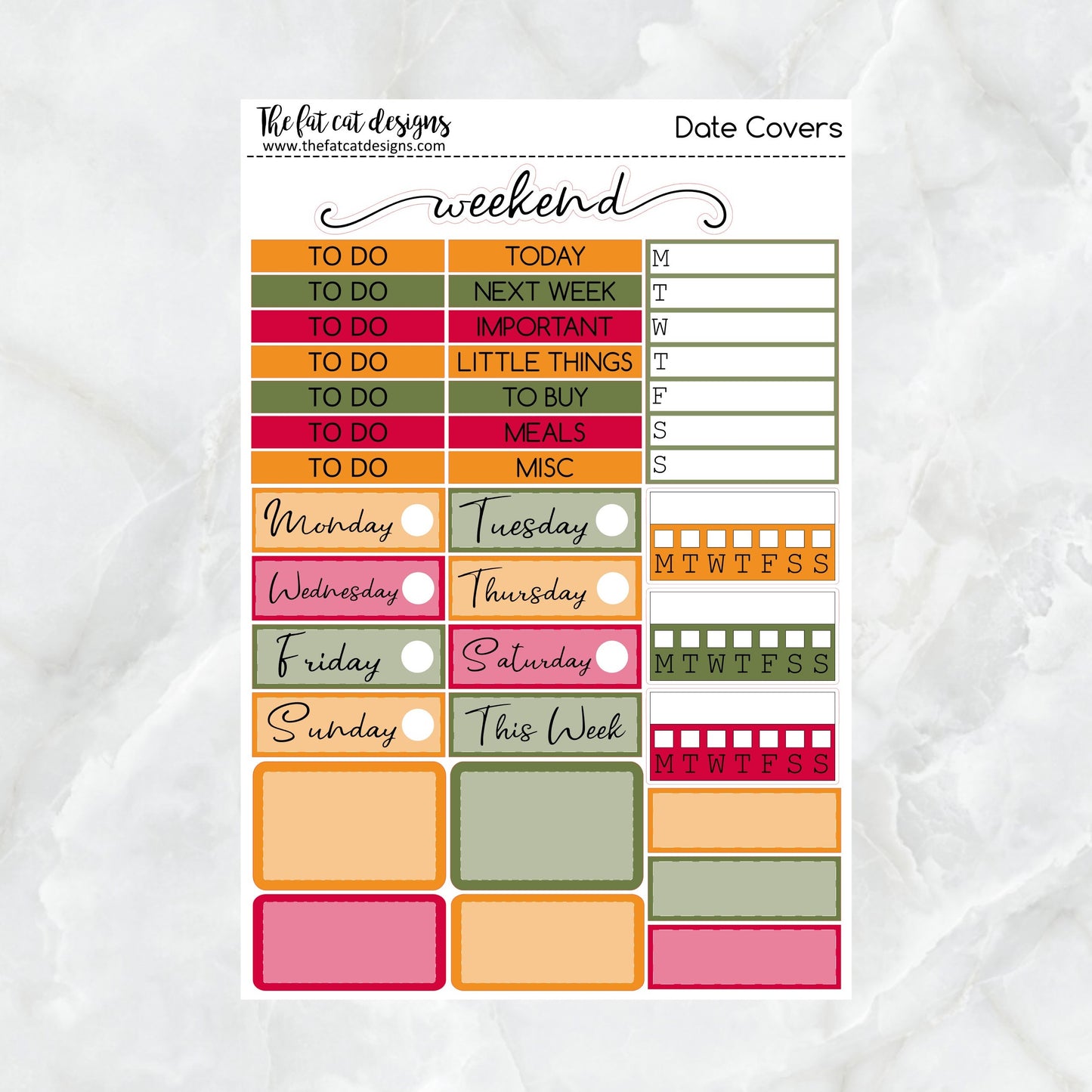 Autumn Colors Fall Planner Stickers Standard Weekly Kit