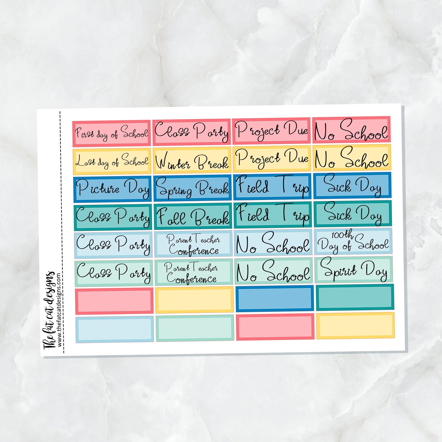 Back to School - School Holiday Event Script Stickers