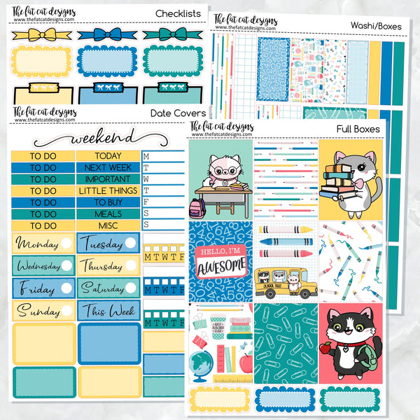 Back to School with Flora Lily and Bud Planner Stickers Standard Weekly Kit