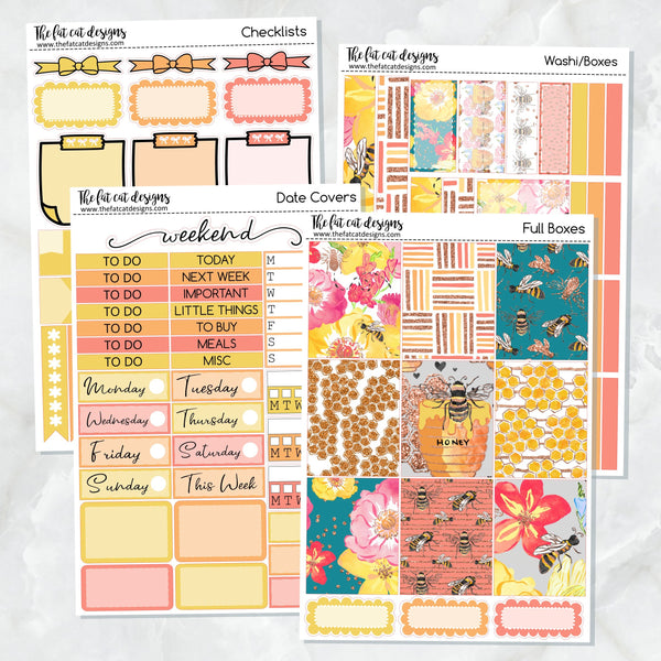 Bee Garden Planner Stickers Standard Weekly Kit