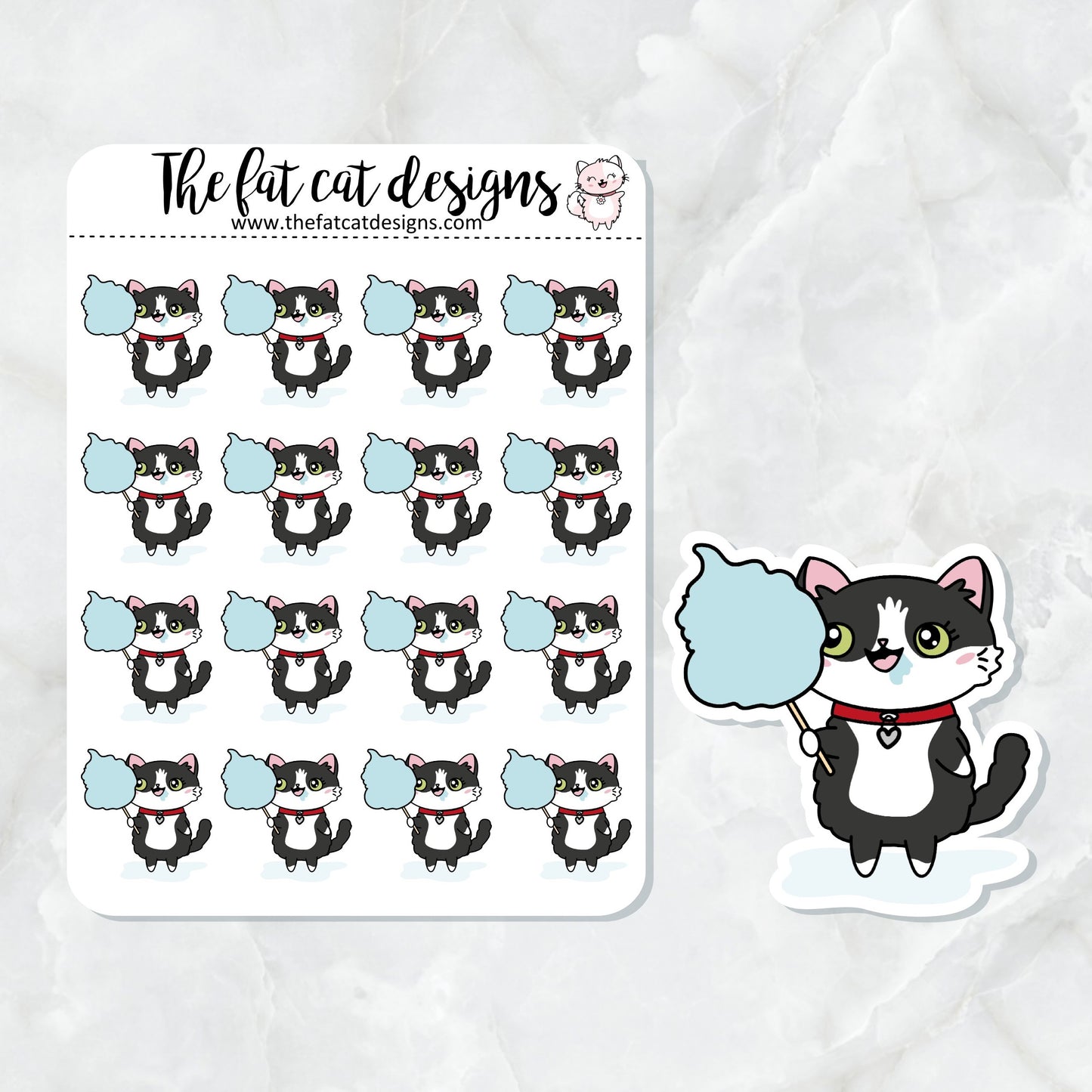 Bud Loves Cotton Candy Exclusive Cat Die Cut Sticker Sheet