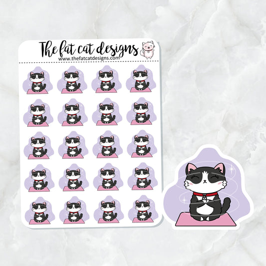 Bud does Meditation Yoga Exclusive Cat Die Cut Sticker Sheet