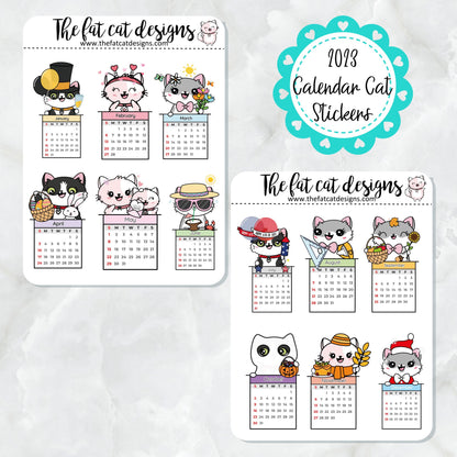 2023 Flora Lily and Bud Monthly Calendars Exclusive Cat Die Cuts and Sticker Sheets