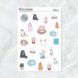 A Day at the Cat Cafe Planner Stickers Standard Weekly Kit