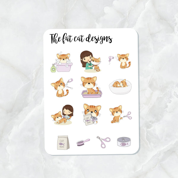 Cat Care Planner Stickers