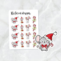 Jolly Christmas Mouse Die Cut and Sticker Sheet Set