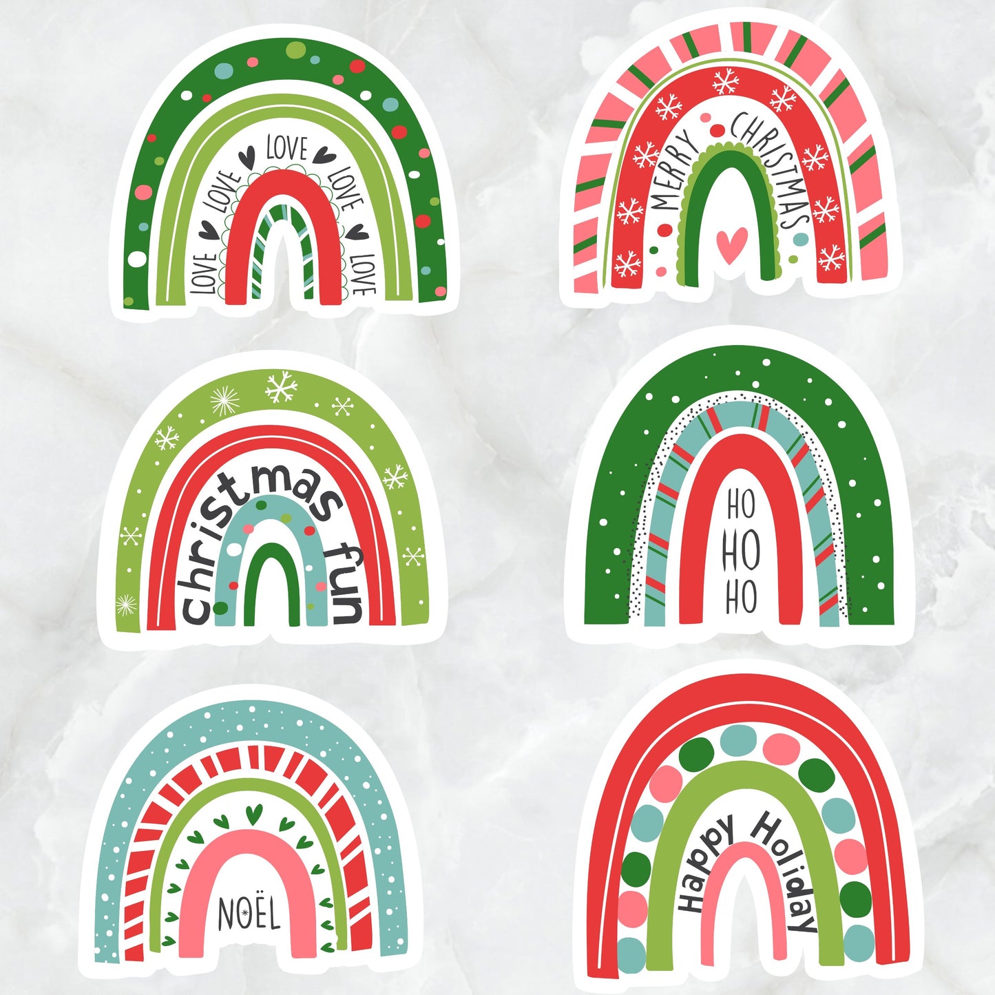 Festive Christmas Rainbow Die Cuts