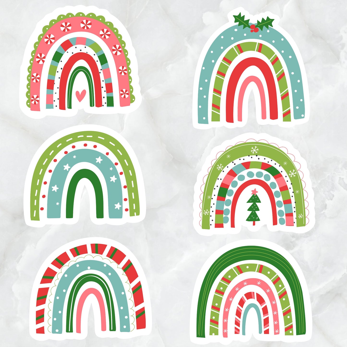 Festive Christmas Rainbow Die Cuts